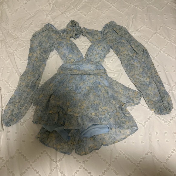 Altar’d State Floral Long Sleeve Romper - Picture 1 of 2